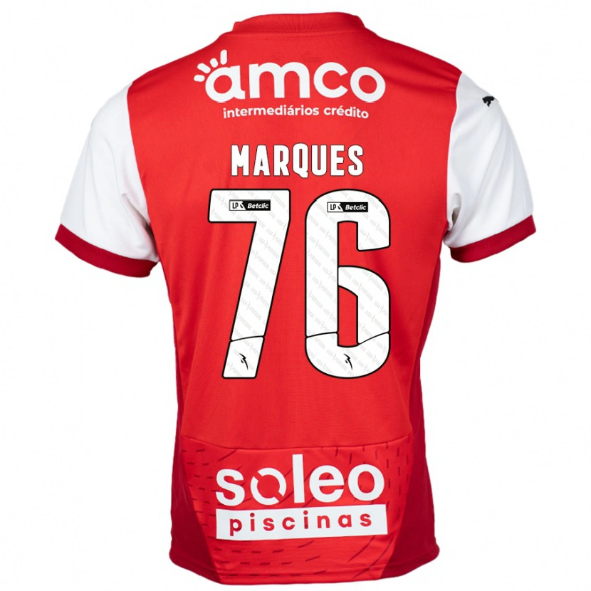 DanxenキッズTomás Marques#76赤 白ホームシャツ2024/25ジャージーユニフォーム