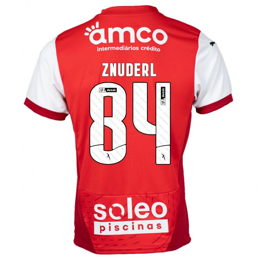 DanxenキッズTai Znuderl#84赤 白ホームシャツ2024/25ジャージーユニフォーム