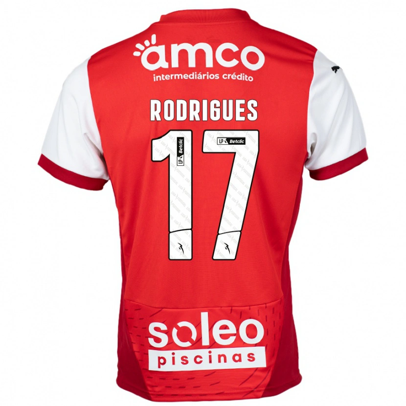 DanxenキッズTânia Rodrigues#17赤 白ホームシャツ2024/25ジャージーユニフォーム
