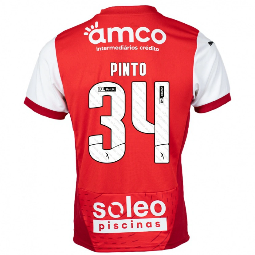 DanxenキッズAna Pinto#34赤 白ホームシャツ2024/25ジャージーユニフォーム