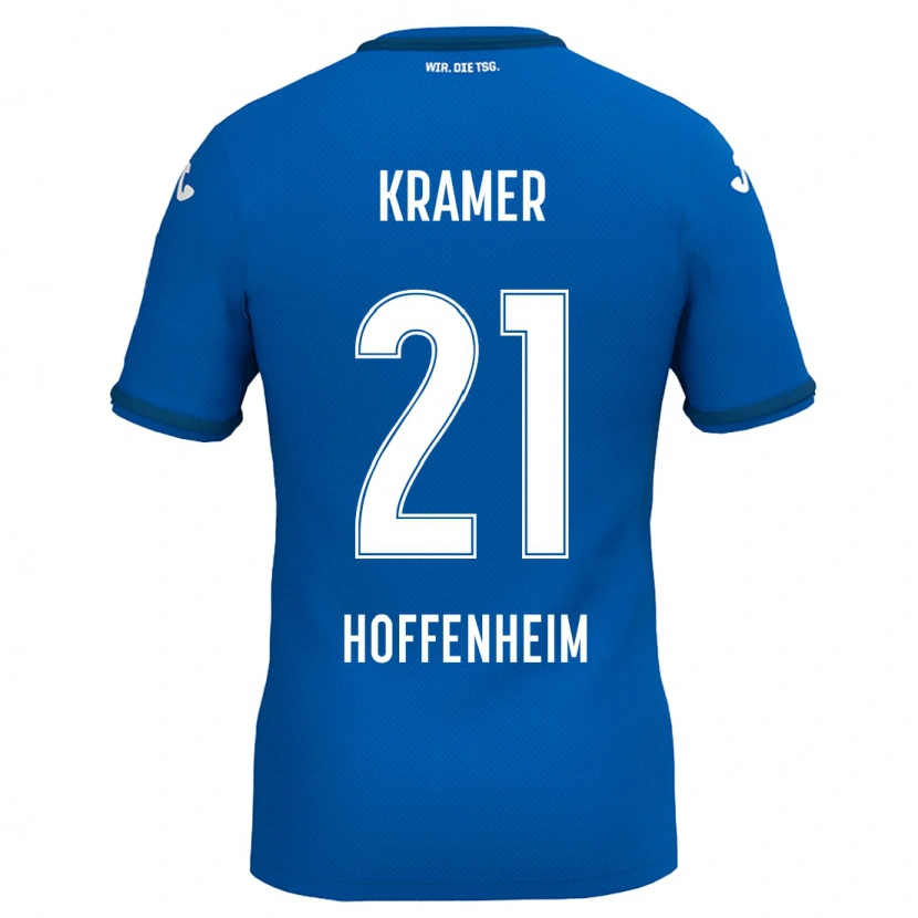 DanxenキッズEmil Kramer#21ロイヤルブルーホームシャツ2024/25ジャージーユニフォーム