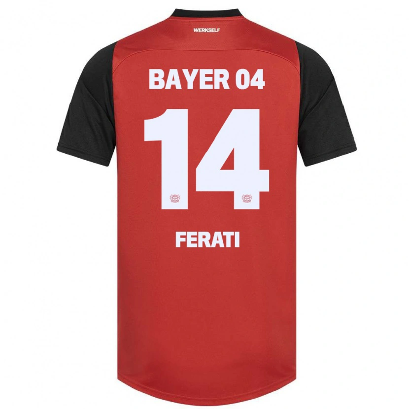 DanxenキッズLarson Ferati#14赤黒ホームシャツ2024/25ジャージーユニフォーム