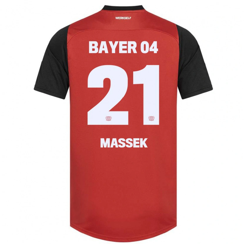 DanxenキッズIvan Massek#21赤黒ホームシャツ2024/25ジャージーユニフォーム