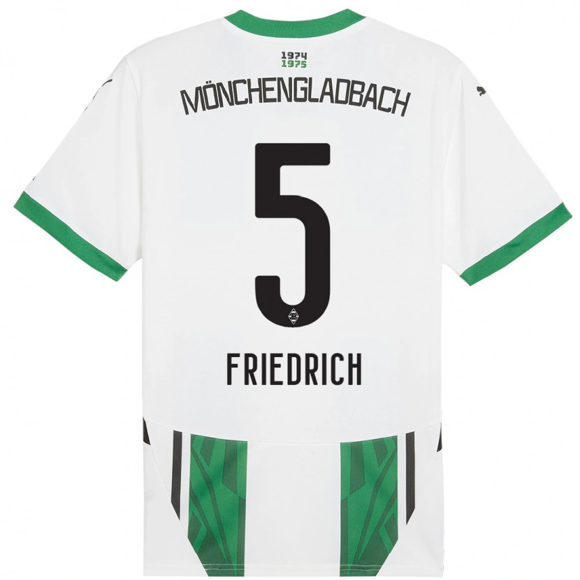 Danxenキッズマーヴィン・フリードリヒ#5白緑ホームシャツ2024/25ジャージーユニフォーム