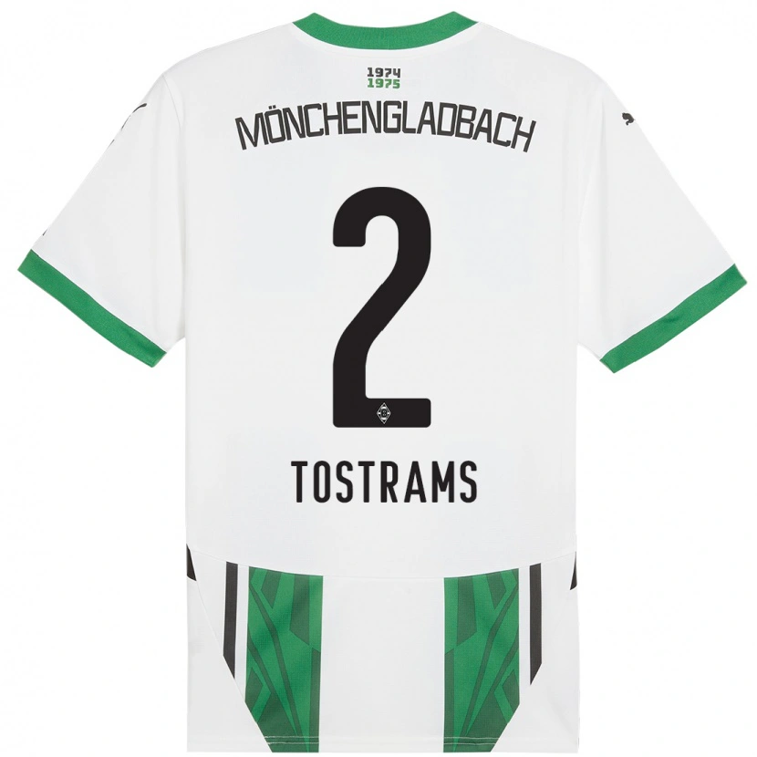 DanxenキッズEva Tostrams#2白緑ホームシャツ2024/25ジャージーユニフォーム