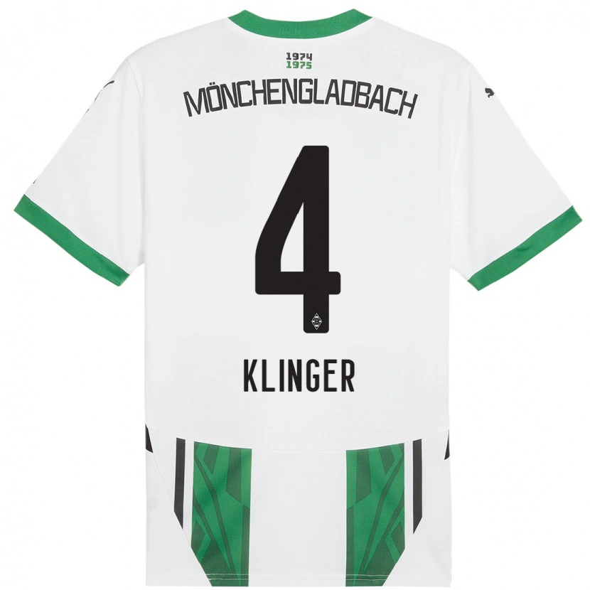 DanxenキッズNina Klinger#4白緑ホームシャツ2024/25ジャージーユニフォーム