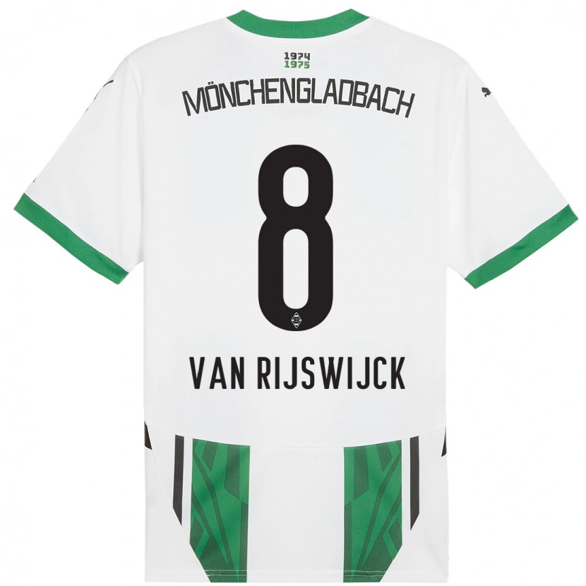 DanxenキッズBritt Van Rijswijck#8白緑ホームシャツ2024/25ジャージーユニフォーム