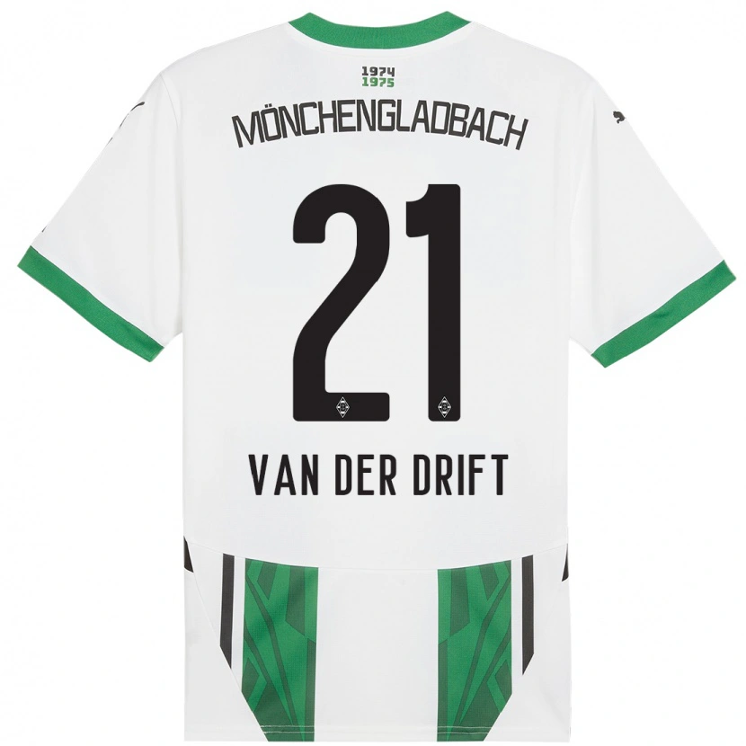 DanxenキッズSuus Van Der Drift#21白緑ホームシャツ2024/25ジャージーユニフォーム