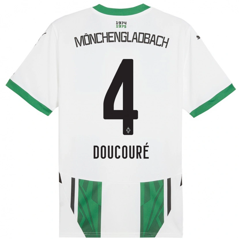 Danxenキッズママドゥ・ドゥクール#4白緑ホームシャツ2024/25ジャージーユニフォーム