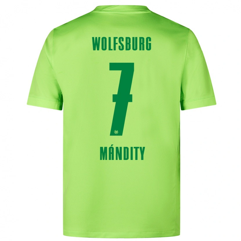DanxenキッズMárkó Mándity#7蛍光グリーンホームシャツ2024/25ジャージーユニフォーム