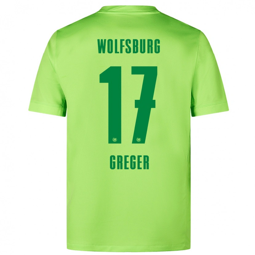 DanxenキッズMax Greger#17蛍光グリーンホームシャツ2024/25ジャージーユニフォーム