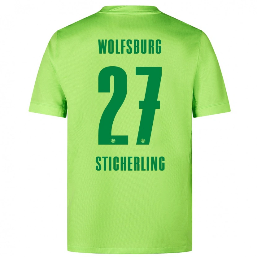 DanxenキッズCarl-Anton Sticherling#27蛍光グリーンホームシャツ2024/25ジャージーユニフォーム