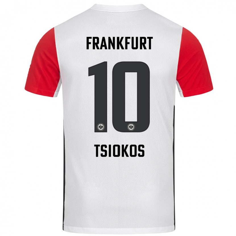 Danxenキッズレオニダス・イリアス・ツィオコス#10白 赤ホームシャツ2024/25ジャージーユニフォーム