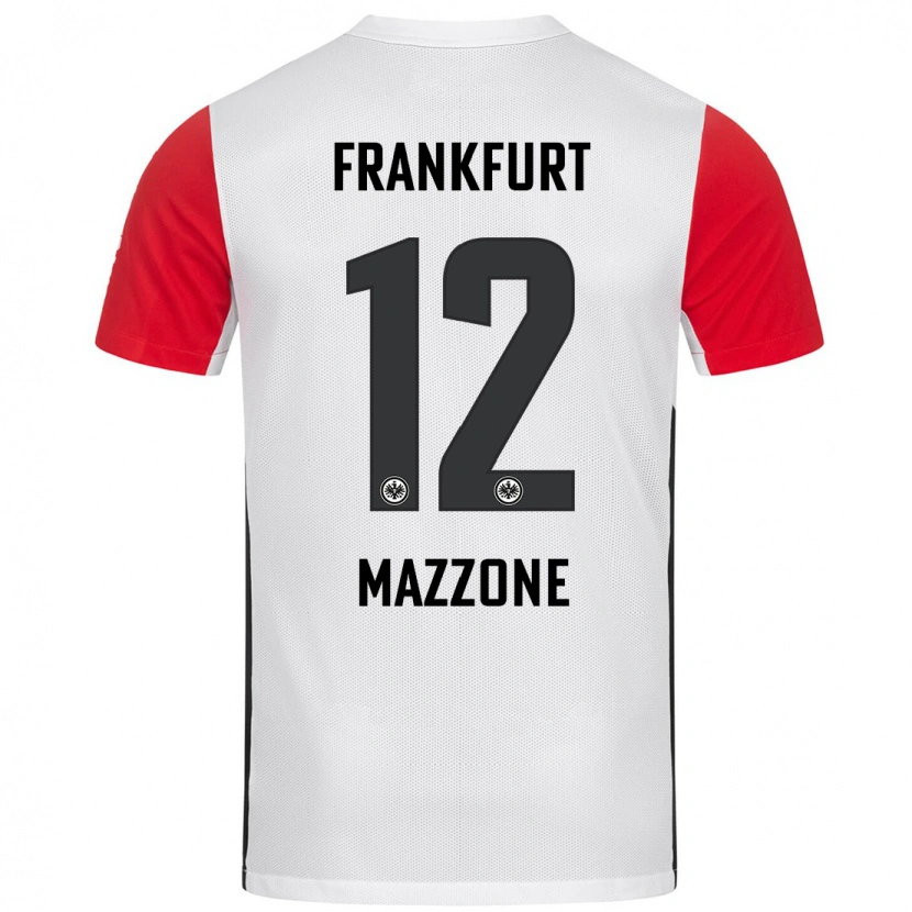 Danxenキッズマッテオ・マッツォーネ#12白 赤ホームシャツ2024/25ジャージーユニフォーム