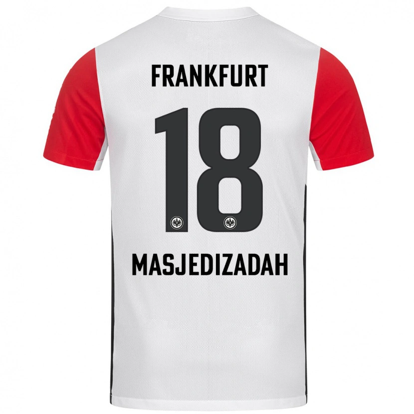 Danxenキッズアボルファズル マスジェディザダ#18白 赤ホームシャツ2024/25ジャージーユニフォーム