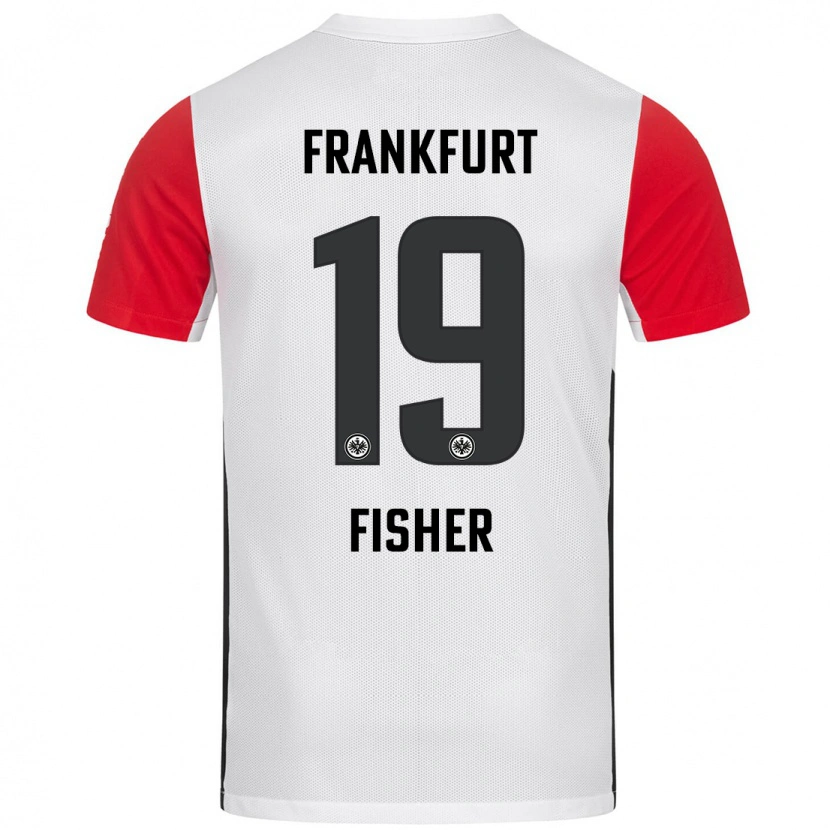 Danxenキッズベン・ルカ・フィッシャー#19白 赤ホームシャツ2024/25ジャージーユニフォーム