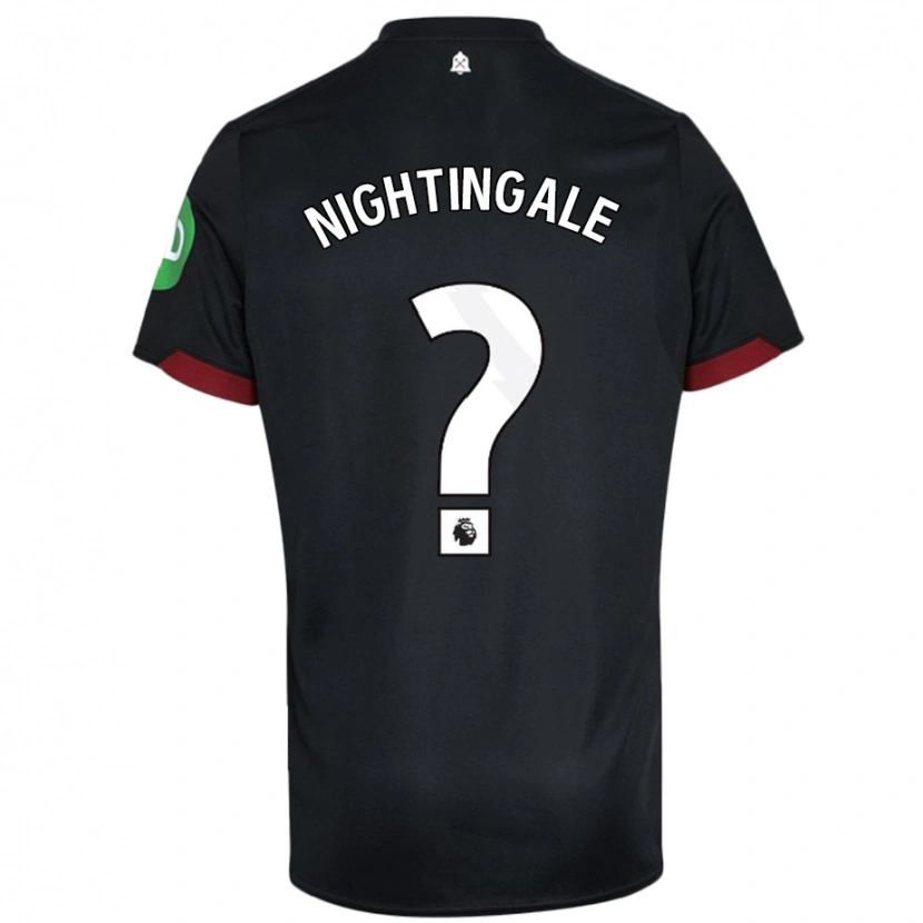 DanxenキッズBen Nightingale#0黒 白アウェイシャツ2024/25ジャージーユニフォーム