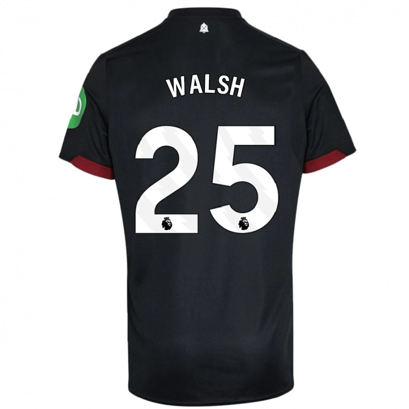 DanxenキッズMegan Walsh#25黒 白アウェイシャツ2024/25ジャージーユニフォーム