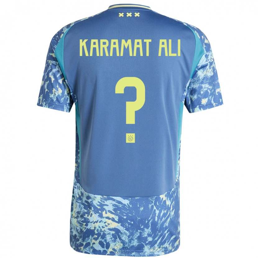 DanxenキッズYaïr Karamat Ali#0灰青黄アウェイシャツ2024/25ジャージーユニフォーム