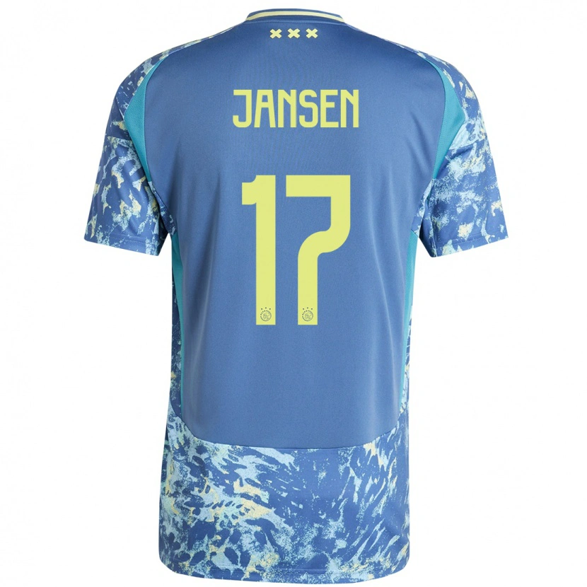 Danxenキッズベンテ・マイラ・ヤンセン#17灰青黄アウェイシャツ2024/25ジャージーユニフォーム