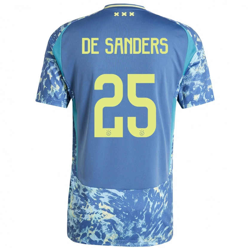 Danxenキッズケイ・リー・デ・サンダース#25灰青黄アウェイシャツ2024/25ジャージーユニフォーム