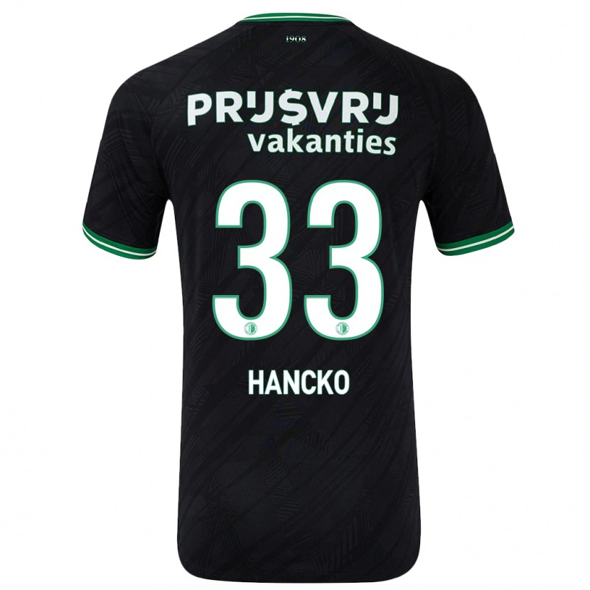 Danxenキッズダヴィド・ハンツコ#33黒緑アウェイシャツ2024/25ジャージーユニフォーム