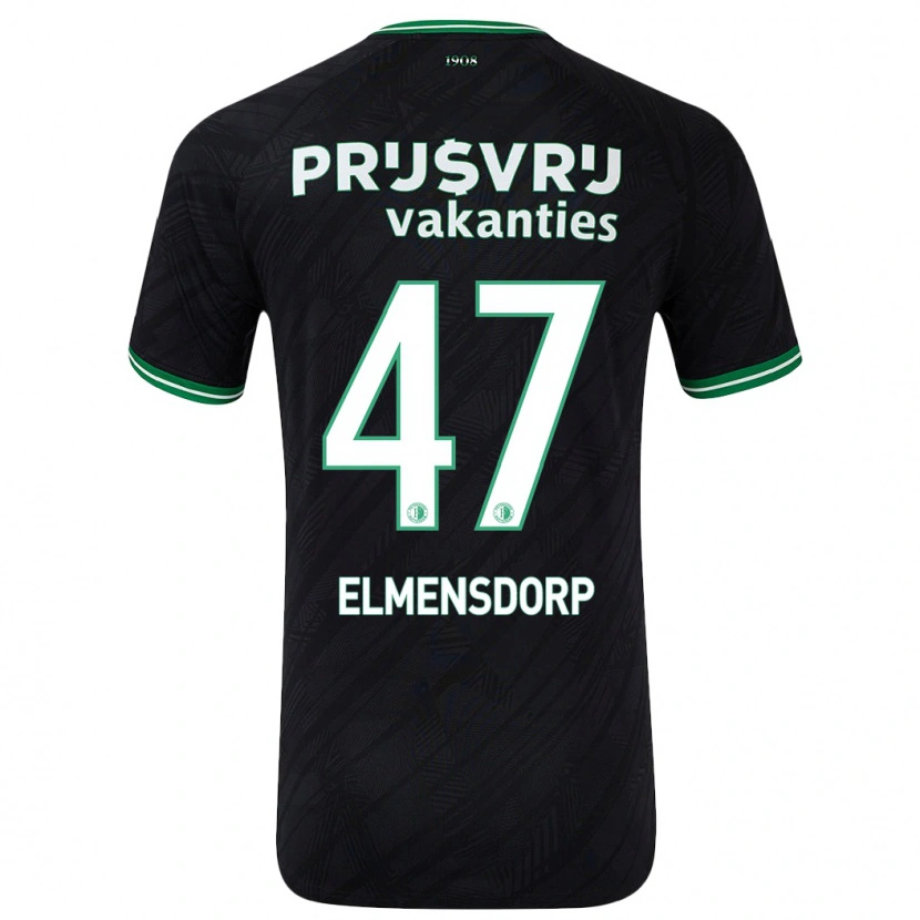 DanxenキッズParis Elmensdorp#47黒緑アウェイシャツ2024/25ジャージーユニフォーム