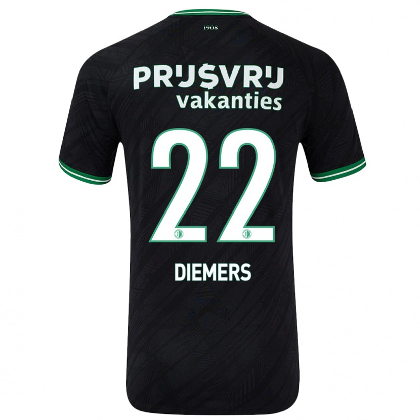 Danxenキッズマルク・ディーメルス#22黒緑アウェイシャツ2024/25ジャージーユニフォーム