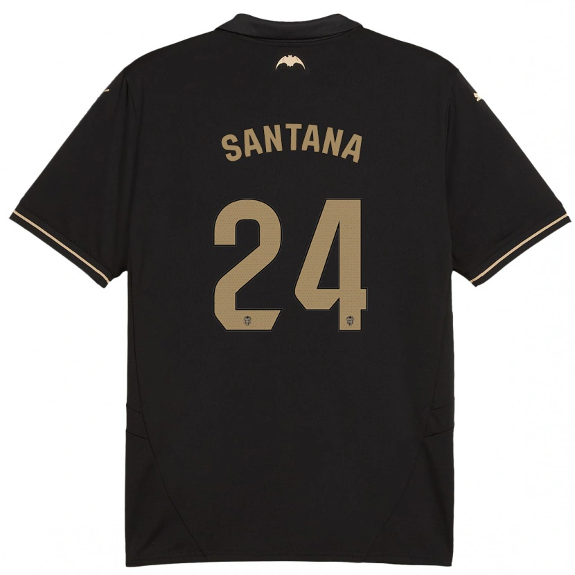 Danxenキッズイスマエル・サンタナ#24黒アウェイシャツ2024/25ジャージーユニフォーム
