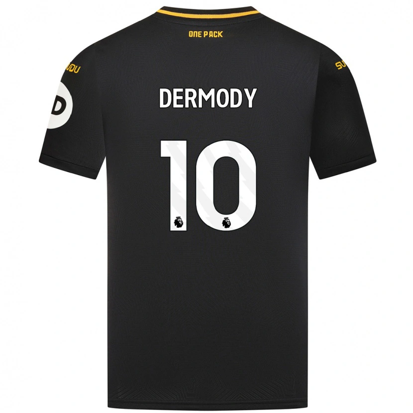 Danxenキッズヘレン・ダーモディ#10黒アウェイシャツ2024/25ジャージーユニフォーム