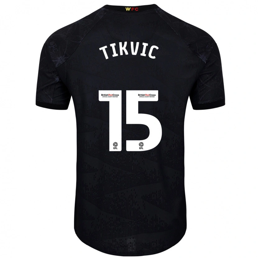 DanxenキッズAntonio Tikvic#15黒 白アウェイシャツ2024/25ジャージーユニフォーム