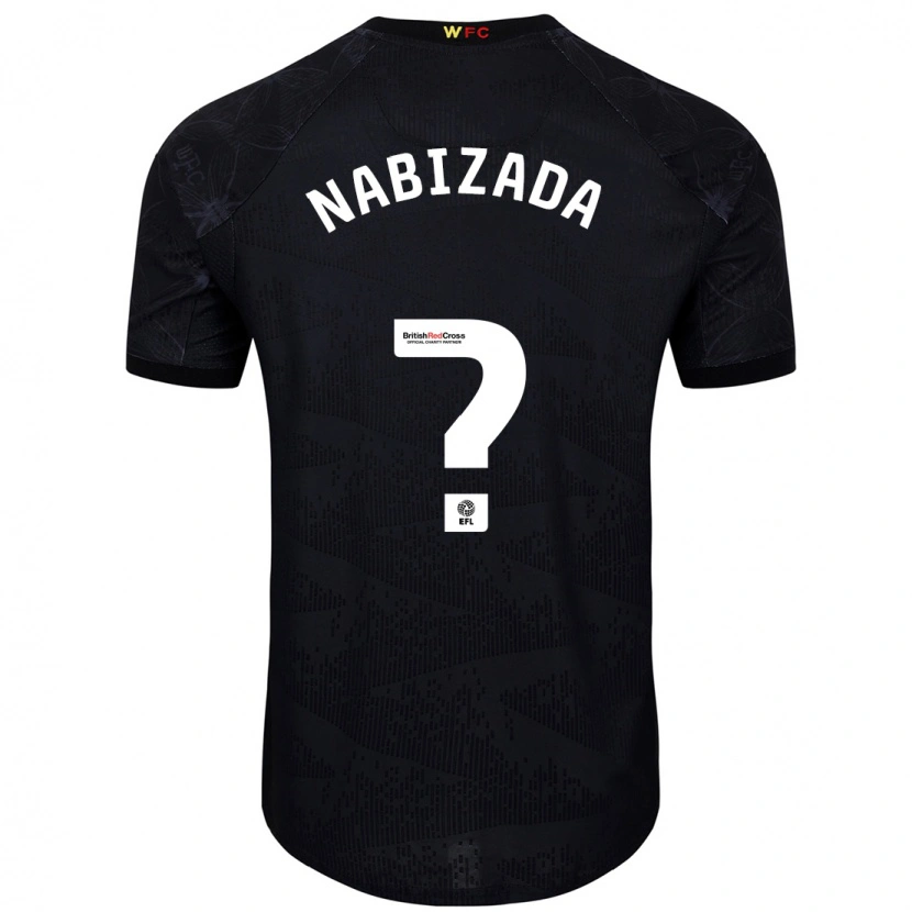 DanxenキッズAmin Nabizada#0黒 白アウェイシャツ2024/25ジャージーユニフォーム