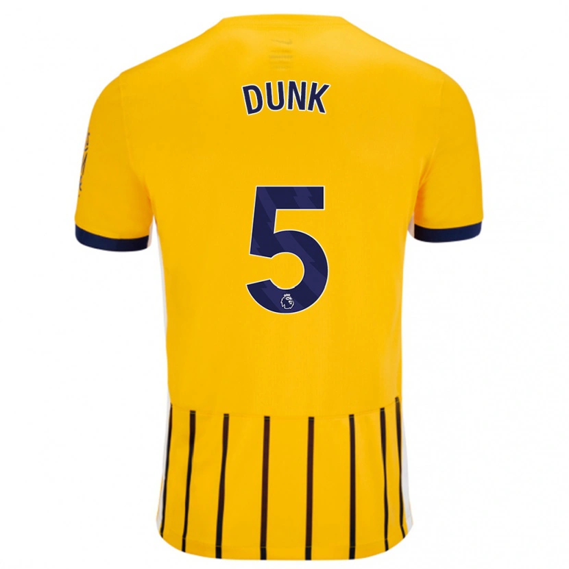 Danxenキッズルイス・ダンク#5金と青のピンストライプアウェイシャツ2024/25ジャージーユニフォーム