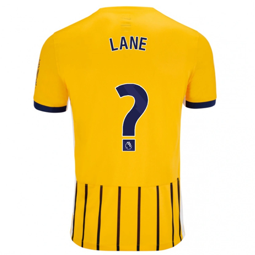 DanxenキッズDarius Lane#0金と青のピンストライプアウェイシャツ2024/25ジャージーユニフォーム