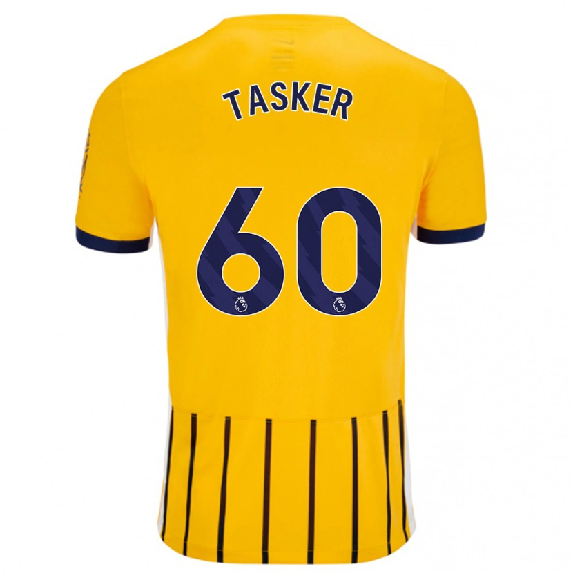 Danxenキッズチャーリー・タスカー#60金と青のピンストライプアウェイシャツ2024/25ジャージーユニフォーム