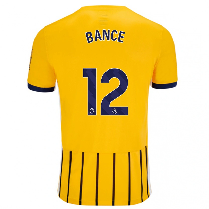 Danxenキッズリビー・バンス#12金と青のピンストライプアウェイシャツ2024/25ジャージーユニフォーム