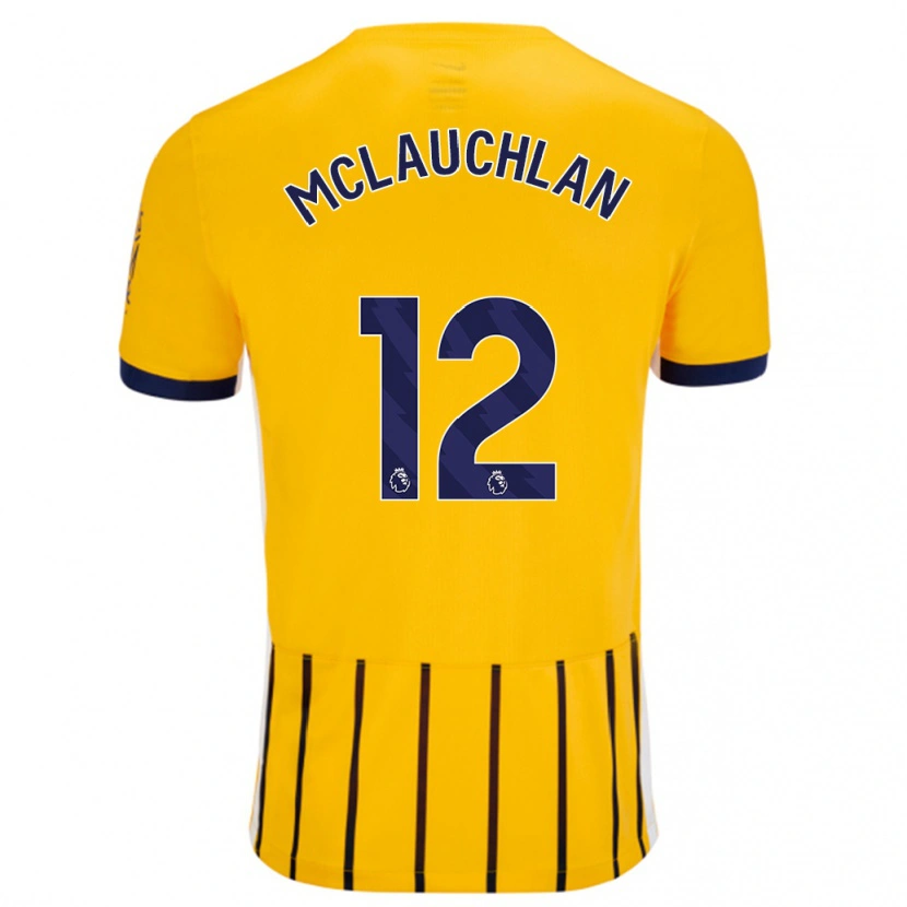 Danxenキッズレイチェル・マクロークラン#12金と青のピンストライプアウェイシャツ2024/25ジャージーユニフォーム