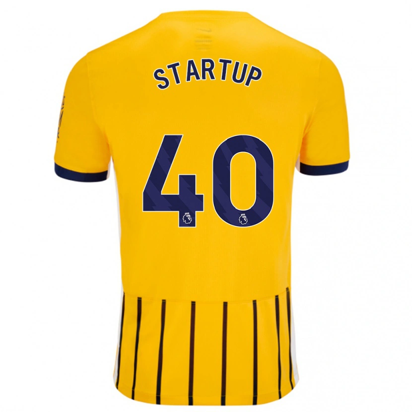 Danxenキッズケイティ・スタートアップ#40金と青のピンストライプアウェイシャツ2024/25ジャージーユニフォーム