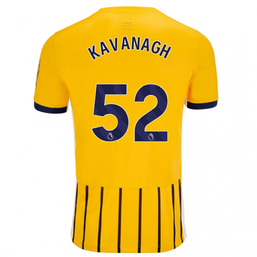 Danxenキッズリー・カヴァナ#52金と青のピンストライプアウェイシャツ2024/25ジャージーユニフォーム