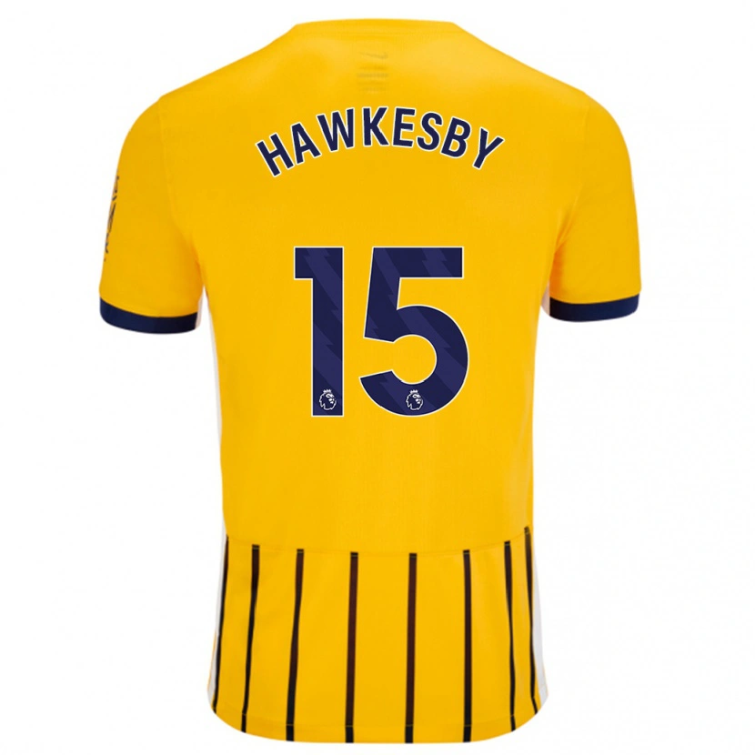Danxenキッズマッケンジー・ホークスベリー#15金と青のピンストライプアウェイシャツ2024/25ジャージーユニフォーム