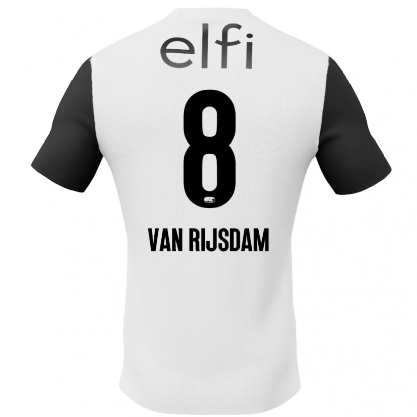 DanxenキッズJulian Van Rijsdam#8白 黒アウェイシャツ2024/25ジャージーユニフォーム