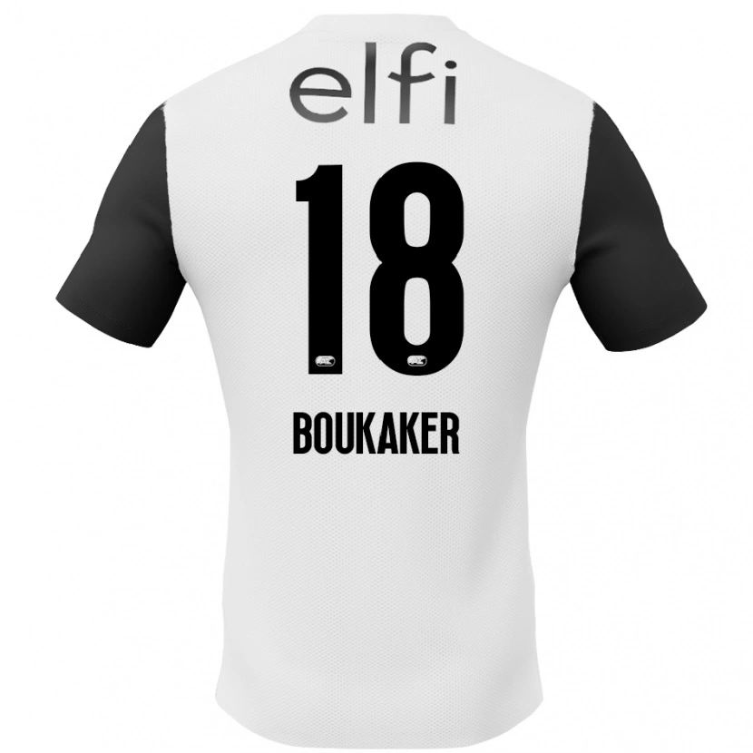 DanxenキッズRomaissa Boukaker#18白 黒アウェイシャツ2024/25ジャージーユニフォーム