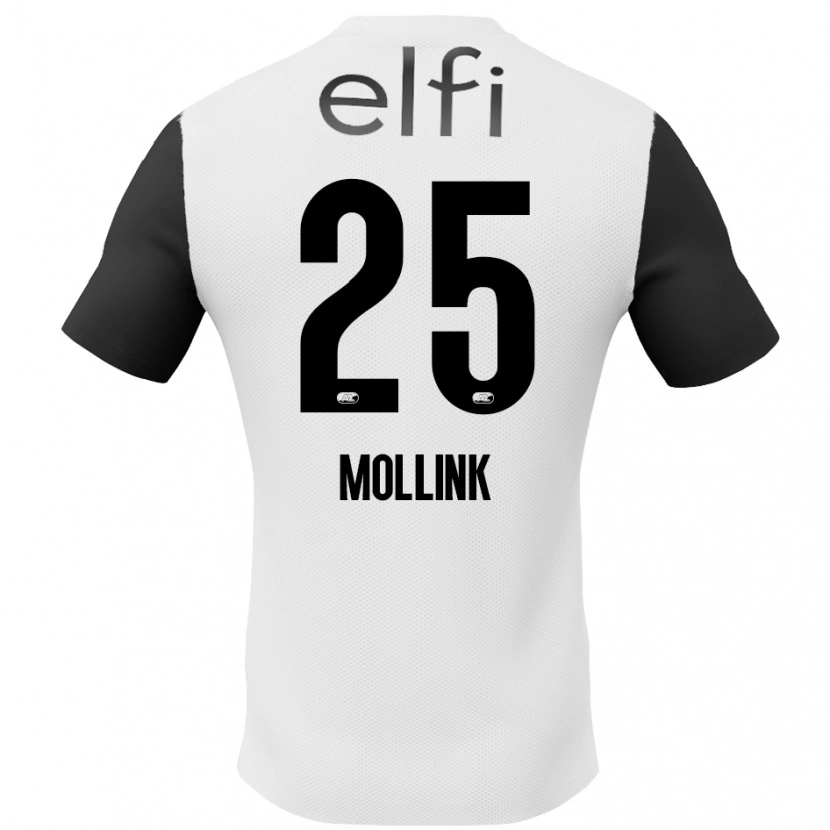 DanxenキッズYaël Mollink#25白 黒アウェイシャツ2024/25ジャージーユニフォーム