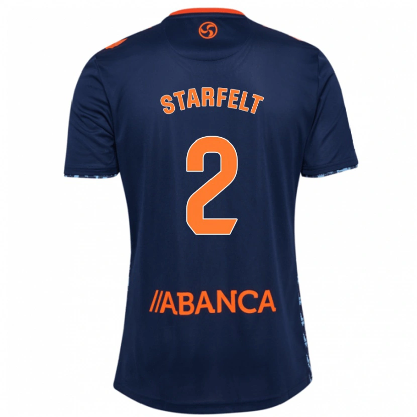 Danxenキッズカール・スターフェルト#2ネイビーブルーアウェイシャツ2024/25ジャージーユニフォーム