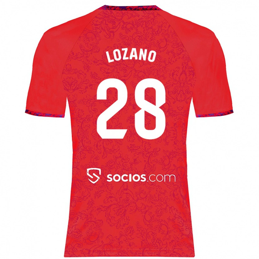 DanxenキッズElena Lozano#28赤アウェイシャツ2024/25ジャージーユニフォーム