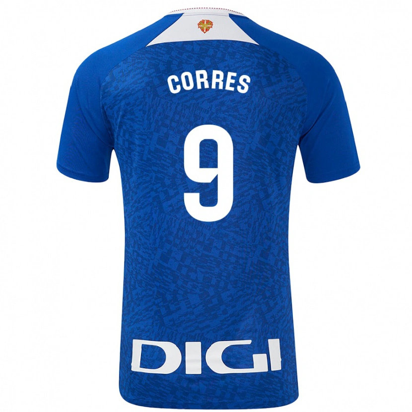 DanxenキッズYulema Corres#9ロイヤルブルーアウェイシャツ2024/25ジャージーユニフォーム