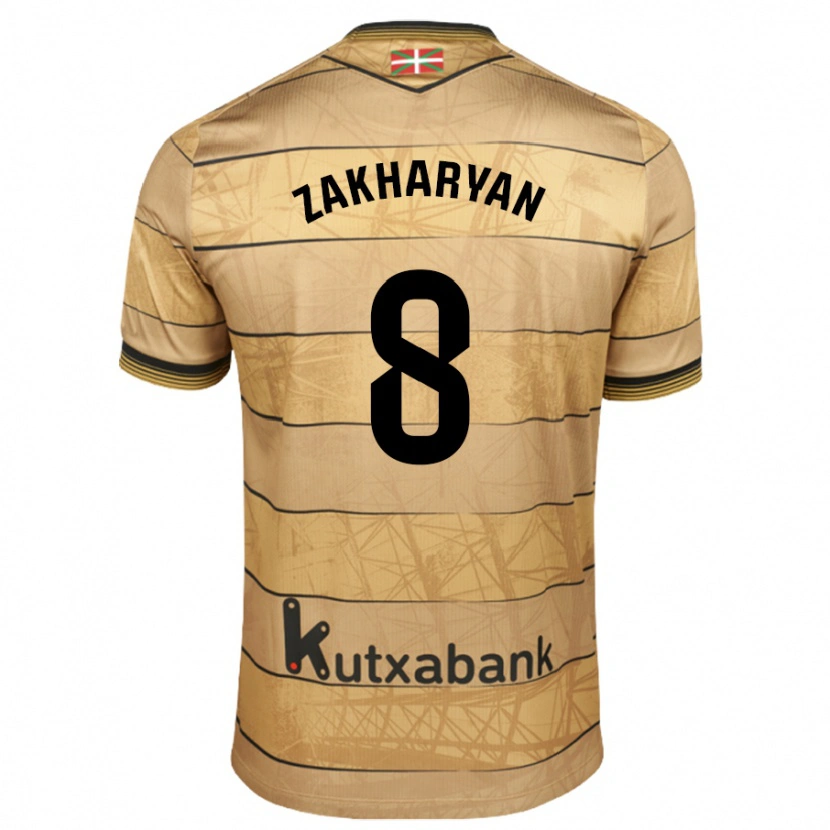 Danxenキッズアルセン・ザハリャン#8ブラウンアウェイシャツ2024/25ジャージーユニフォーム