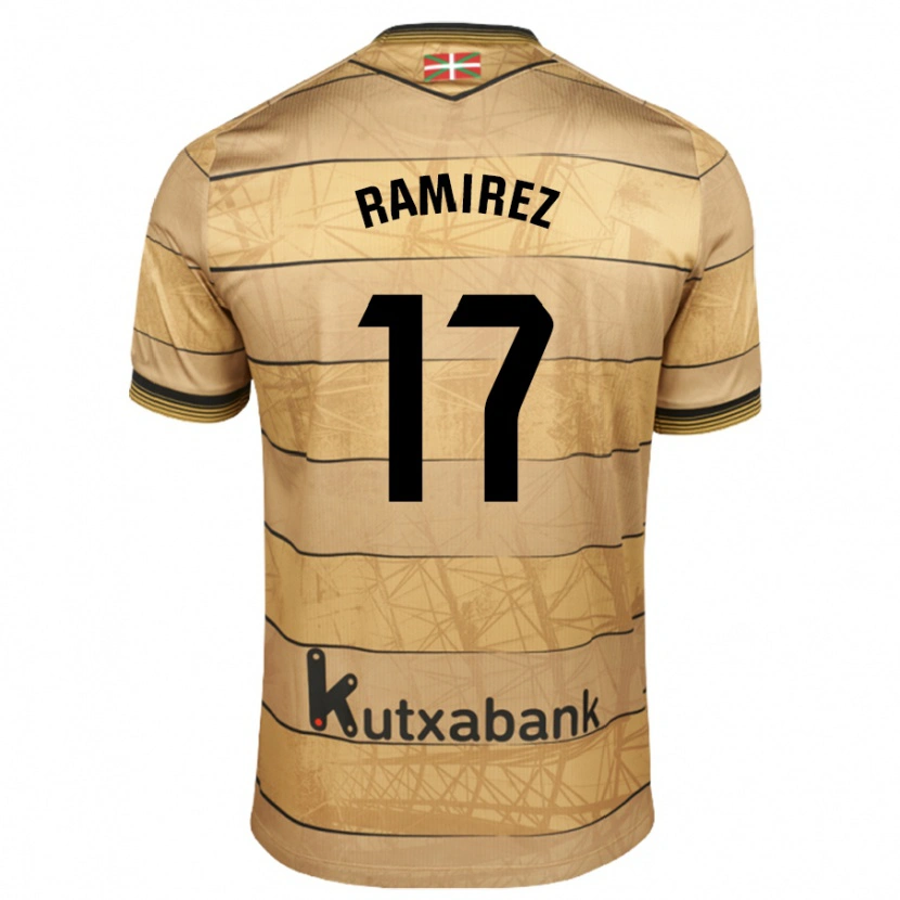 Danxenキッズダリオ・ラミレス・ラミレス#17ブラウンアウェイシャツ2024/25ジャージーユニフォーム