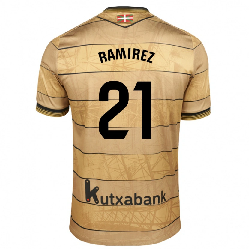 Danxenキッズエマ・ラミレス#21ブラウンアウェイシャツ2024/25ジャージーユニフォーム