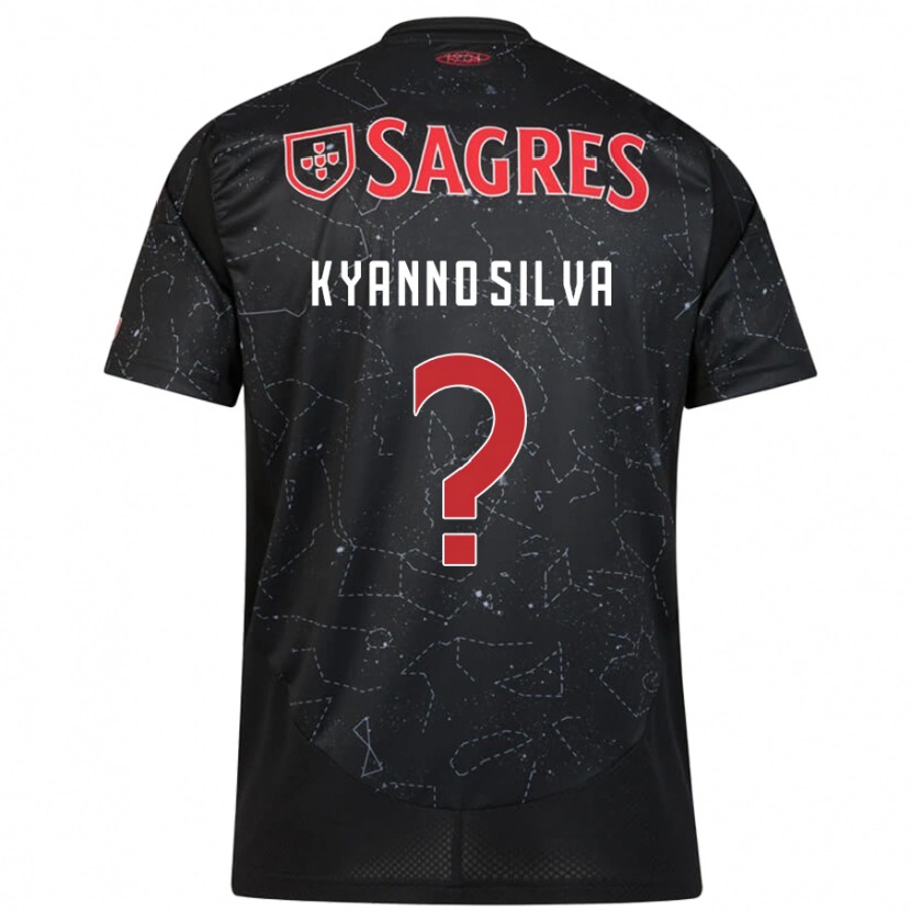 DanxenキッズKyanno Silva#0黒 赤アウェイシャツ2024/25ジャージーユニフォーム